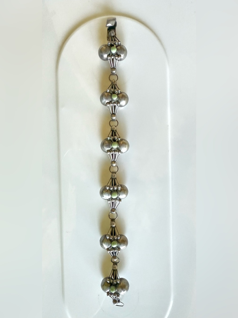 Mexico Iguala 925 Sterling Silver turquoise  Bracelet Vintage Taxco Bubble